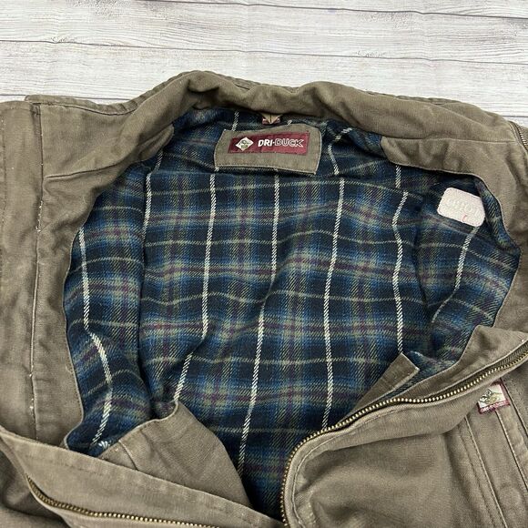 Dri-Duck Mens Brown Canvas Full Zip Work Jacket Flannel Lined Size L - Picture 13 of 15